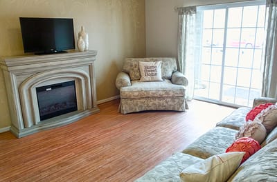 Cozy lounge area with a TV and comfortable seating