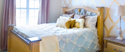 Cozy resident bedroom with elegant decor