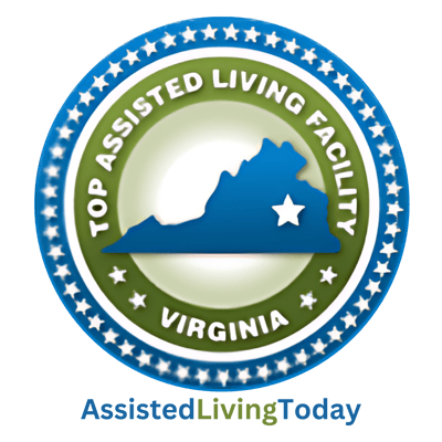 Certification badge for a top assisted living facility