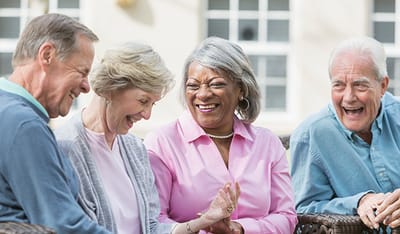 Residents enjoying time together outdoors