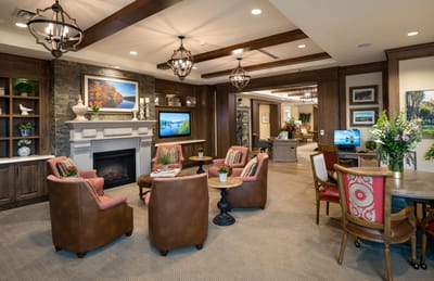 Warm and inviting common area with comfortable seating