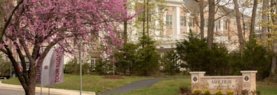 Exterior view of Ashleigh at Lansdowne with flowering trees
