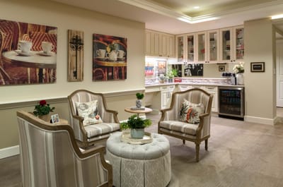 Welcoming interior lounge area with seating and decor