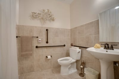 Modern bathroom with accessible features