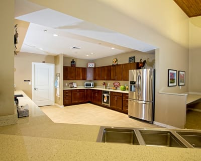 Modern kitchen in an assisted living facility