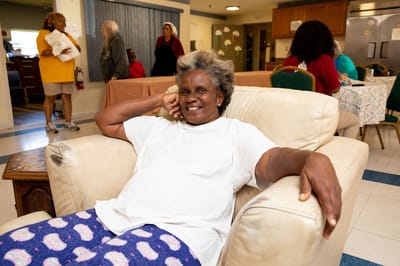 Residents socializing in a common area