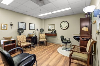 Interior view of a beauty salon in the facility