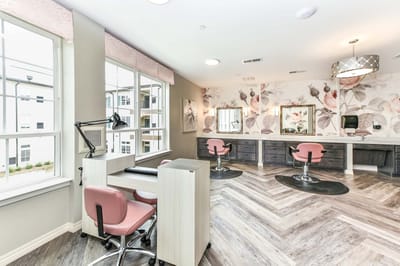 Stylish beauty salon inside assisted living facility
