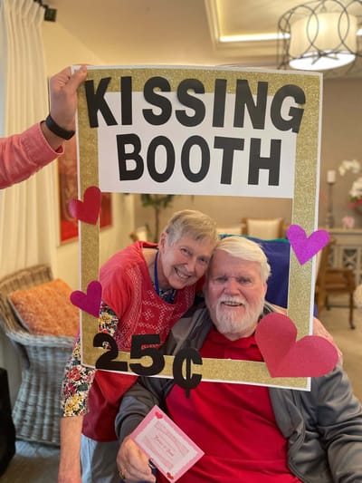Residents enjoying a playful event at Kensington Reston