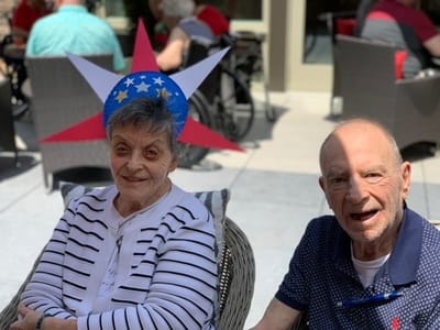 Residents enjoying an outdoor celebration