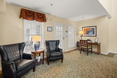 Comfortable lounge area with seating in a common space