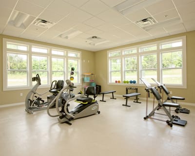 Well-equipped fitness area with exercise machines