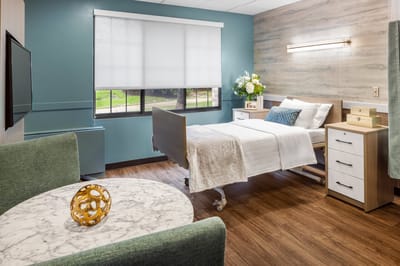 Comfortable resident room with modern furnishings