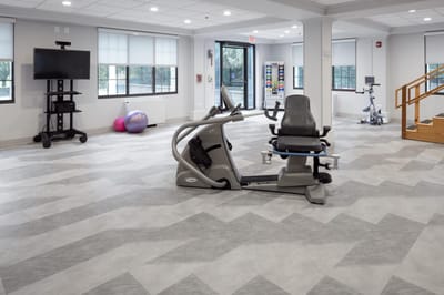 Interior of a fitness room with exercise equipment