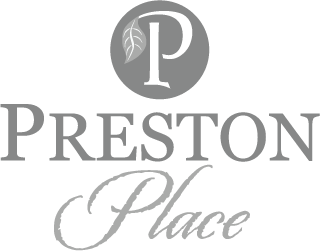 Preston Place Suites, assisted living in Kingsport, TN — Logo of Preston Place Suites in gray and white
