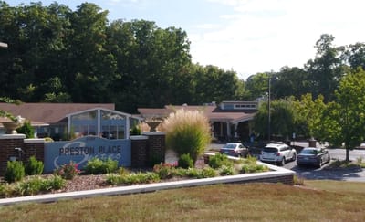 Exterior view of Preston Place Suites facility