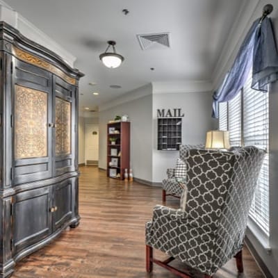 Cozy common area with seating and decor