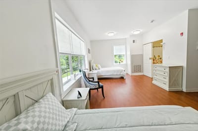 Bright, spacious interior of a resident room
