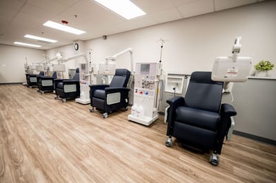 Interior view of medical treatment chairs in a facility