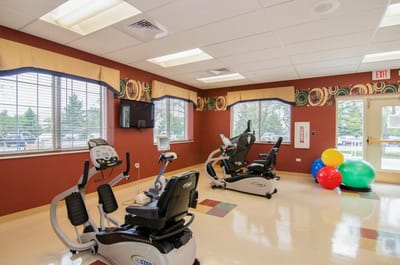 Well-equipped fitness area with exercise machines