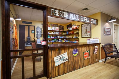 Interior view of a general store in Preston Place