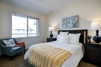 Cozy bedroom setup with natural light