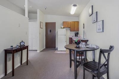 Cozy interior view of a resident's room