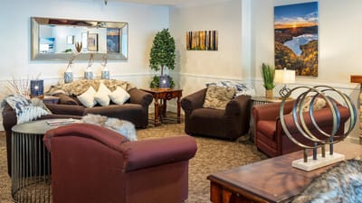 Cozy common area with comfortable seating and decor