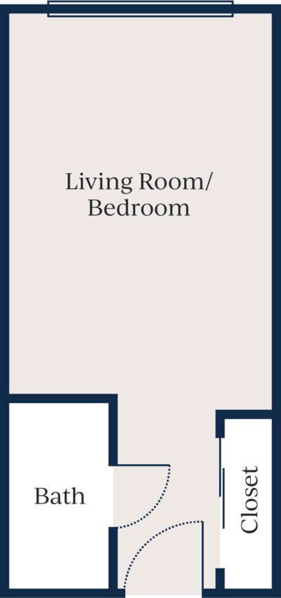 Architectural floor plan of a living space