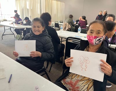 Residents creating art during an activity session