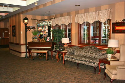 Cozy common area with seating and decor