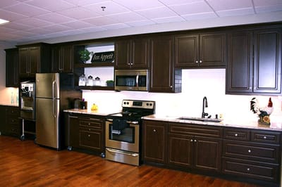 Well-equipped kitchen in the facility