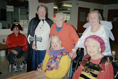 Residents dressed up in costumes for a celebration