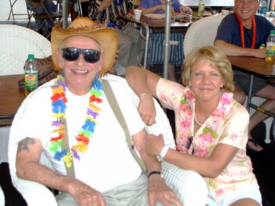 Residents enjoying a festive outdoor gathering