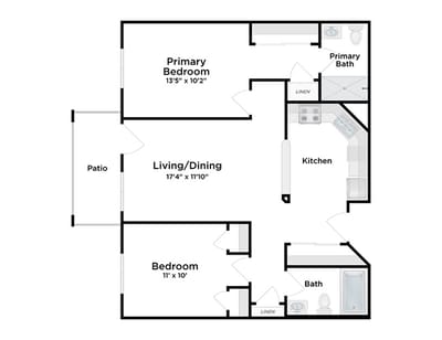 Architectural floor plan of a residence