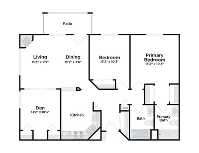Architectural floor plan with room dimensions