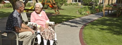 Residents enjoying time in the garden