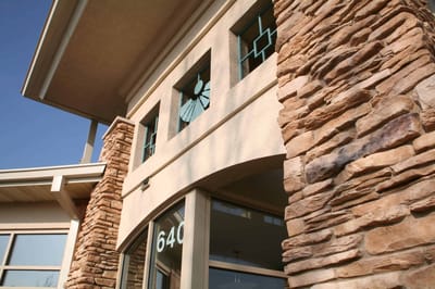 Architectural detail of the facility's exterior
