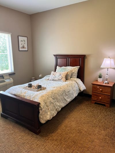 A well-furnished private resident room