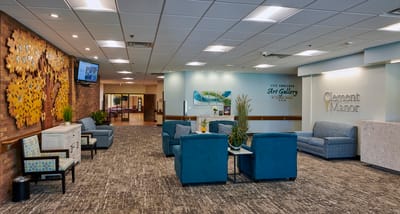 Interior view of a common area in Clement Manor