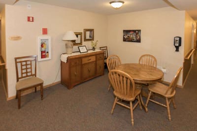 Cozy common area with furniture and decor