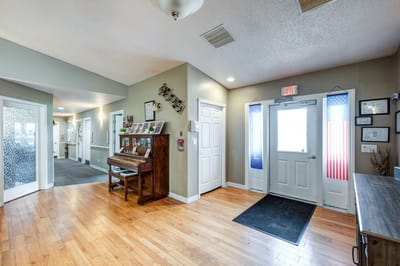 Bright interior view of a welcoming entry area