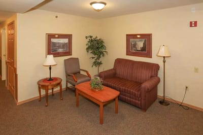 Cozy seating area in a common room