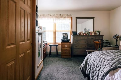Cozy interior of a resident's room with personal touches