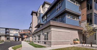 Exterior view of a senior living facility