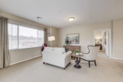 Bright interior view of a resident room