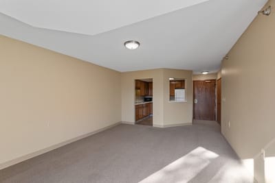 Spacious interior view of a resident room