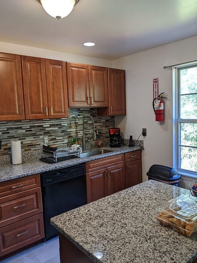 Well-equipped kitchen in a senior living facility