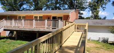 Accessible ramp leading to the facility's entrance