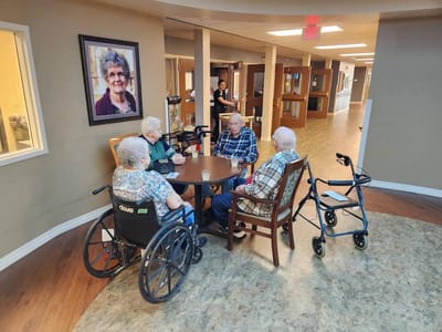 Residents socializing in a common area